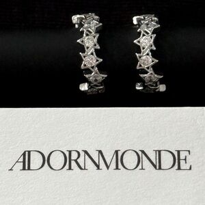 Adornmonde pair of silver ear cuffs 706-1